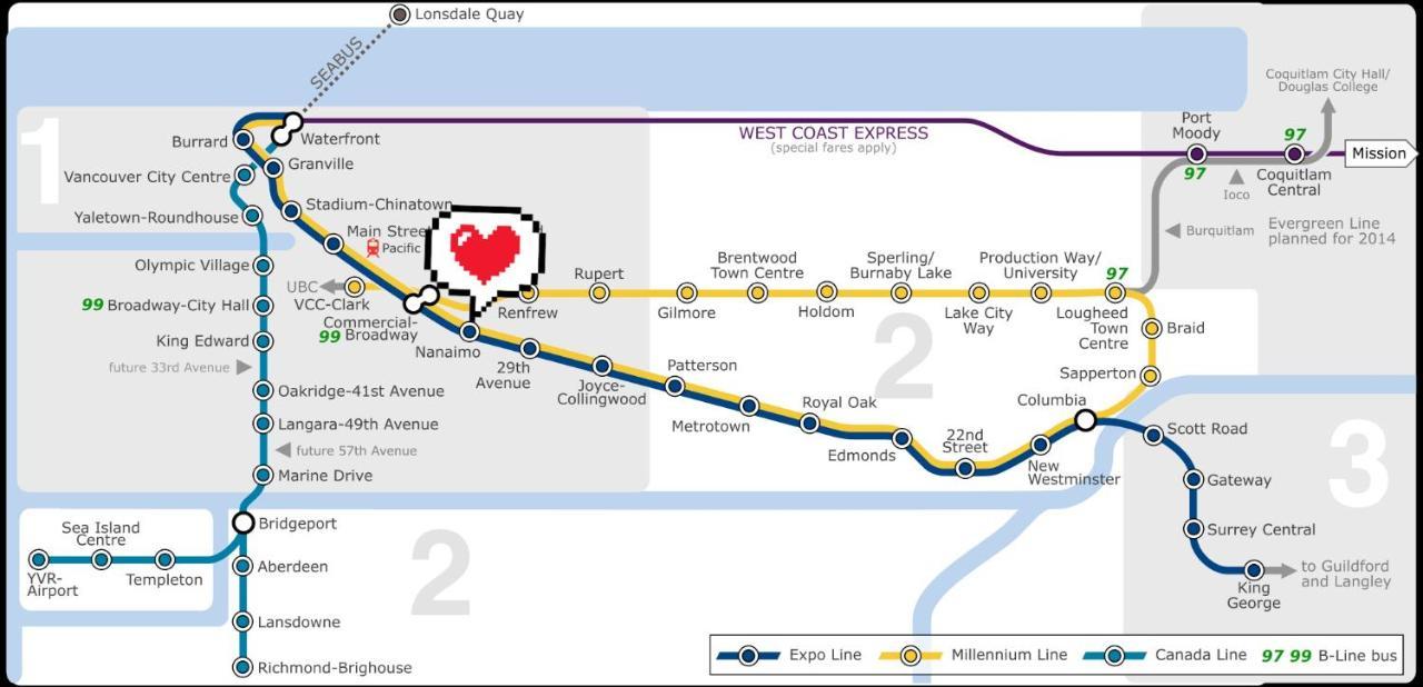 Rare Find Exquisitely New Quiet & Safe Skytrain Home Vancouver Eksteriør billede